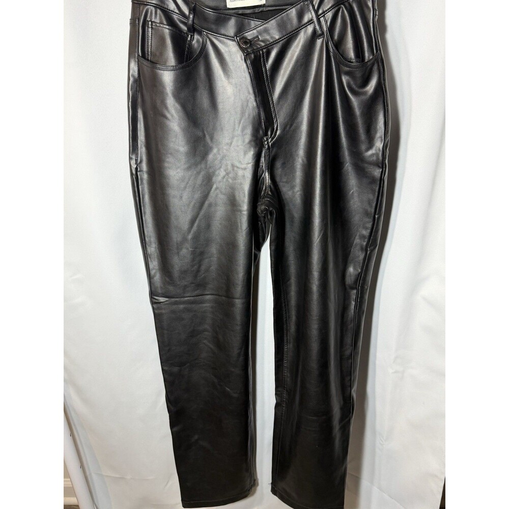Abercrombie Faux Leather Pants Women's 30/10 90s Straight Leg Black Size 10